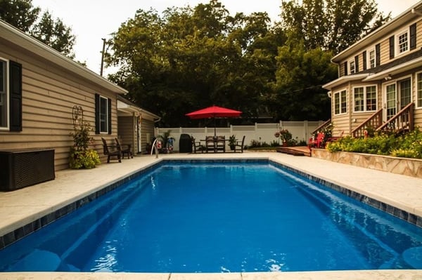 large fiberglass pool